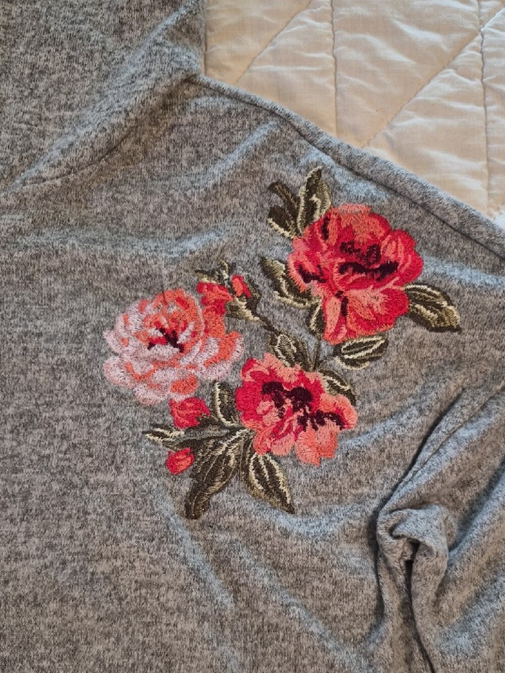 INC International Floral Embroidered Hooded Zip Up SweaterJacket- Size XL - Picture 8 of 11